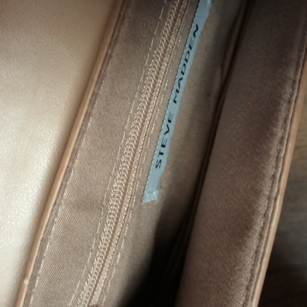 Steve Madden Tan Studded Clutch with Chain - Picture 3 of 7